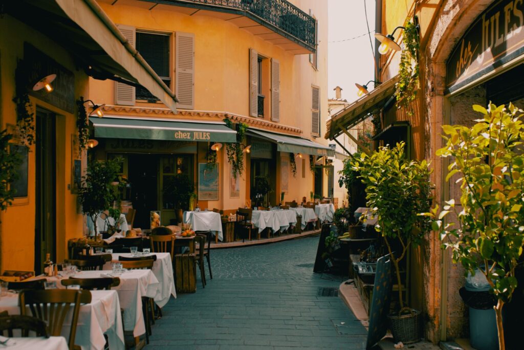 Pitoresque street in the French Riviera