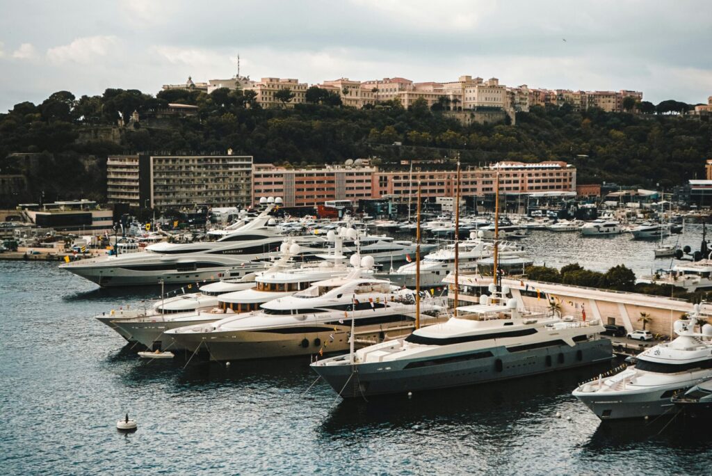 Monaco yachts in the harbour.